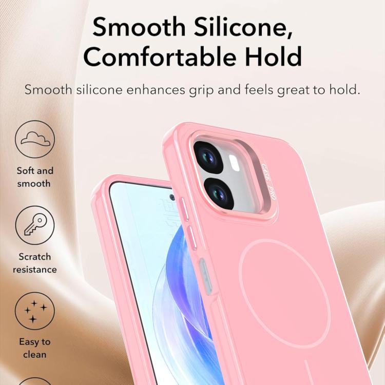  Рожевий силіконовий чохол із імітацією камери для OPPO A6x  