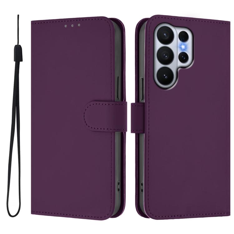 Чехол-книжка фиолетового цвета с мягким покрытием и шнурком для Samsung Galaxy S26 Ultra 5G 