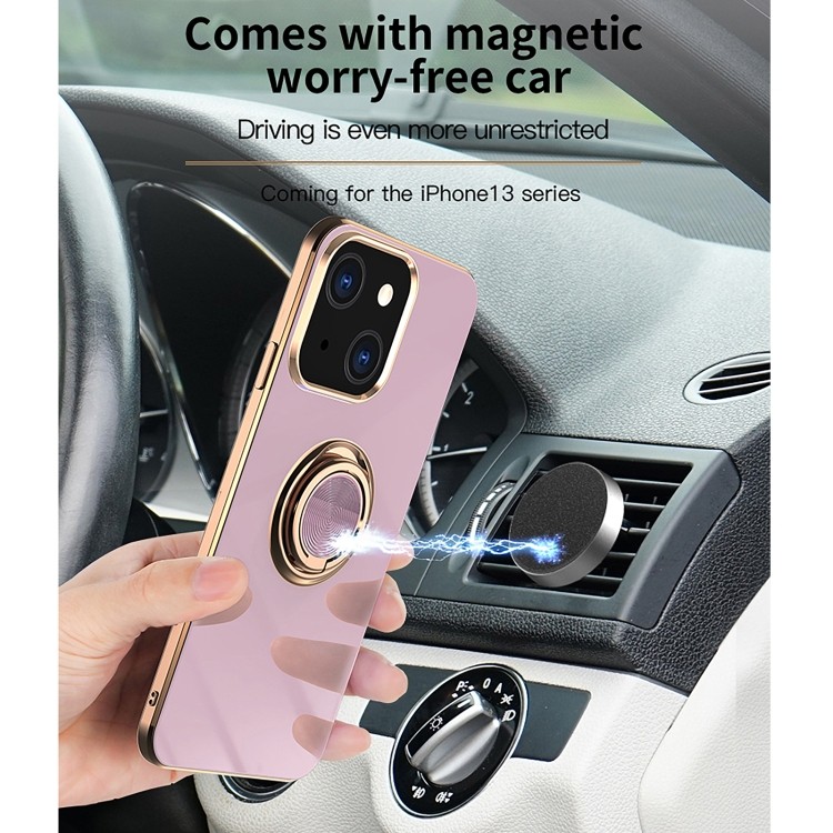 Чехол накладка с магнитным держателем белого цвета на Айфон 13 