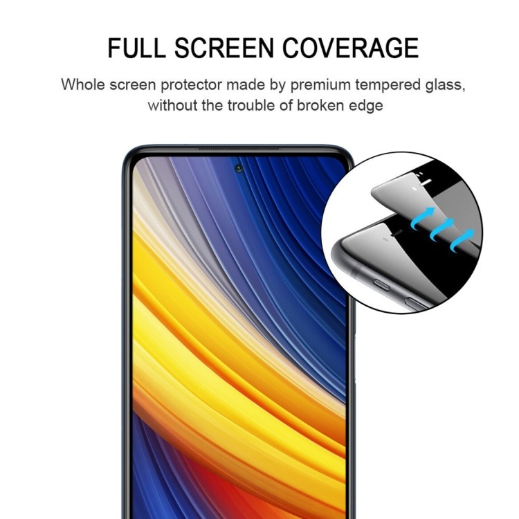 Классическое черное защитное стекло для Xiaomi Poco X3 Pro