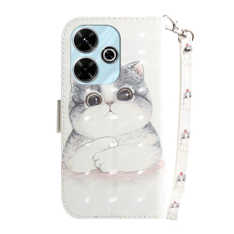 Чохол-книжка 3D Colored Horizontal Flip Leather для Xiaomi Poco M6 4G - задня частина