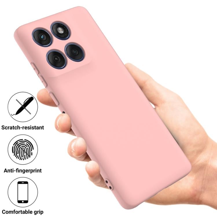 Рожевий силіконовий чохол з матовим покриттям і захистом камер для Motorola Edge 70 Fusion 