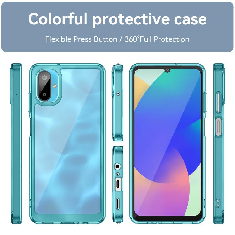 
Загальний вигляд чохла для Samsung Galaxy M06 5G із серії Colorful Acrylic Series у синьому кольорі
 