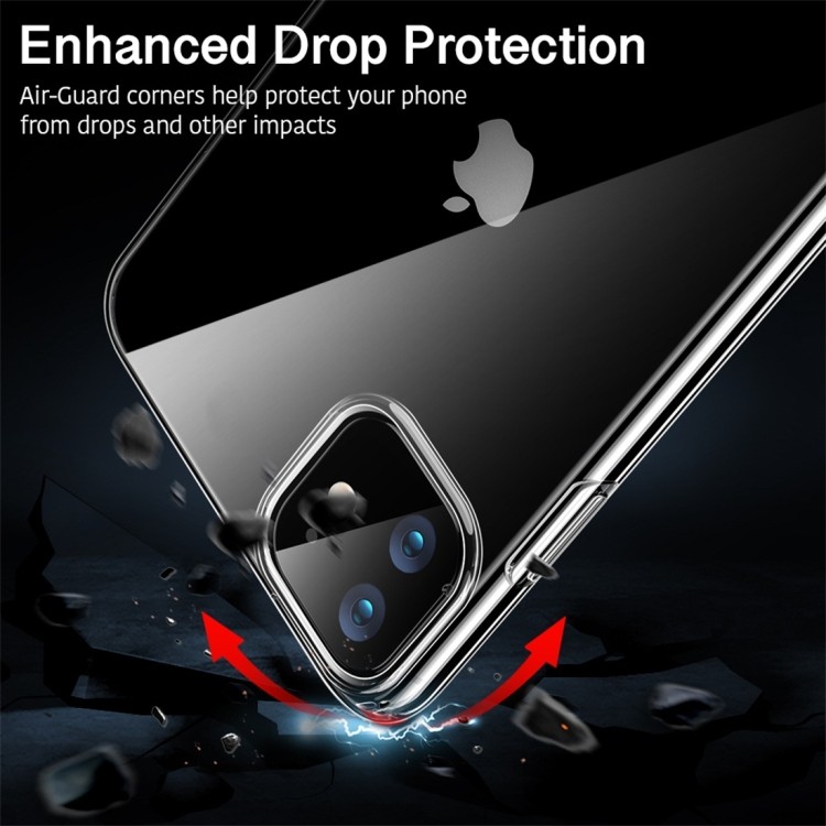 Противоударный чехол с усиленными углами силиконовый прозрачный на Айфон 11