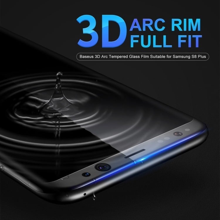 3D стекло Baseus на Galaxy S8 Plus 0.3mm 9H -черное