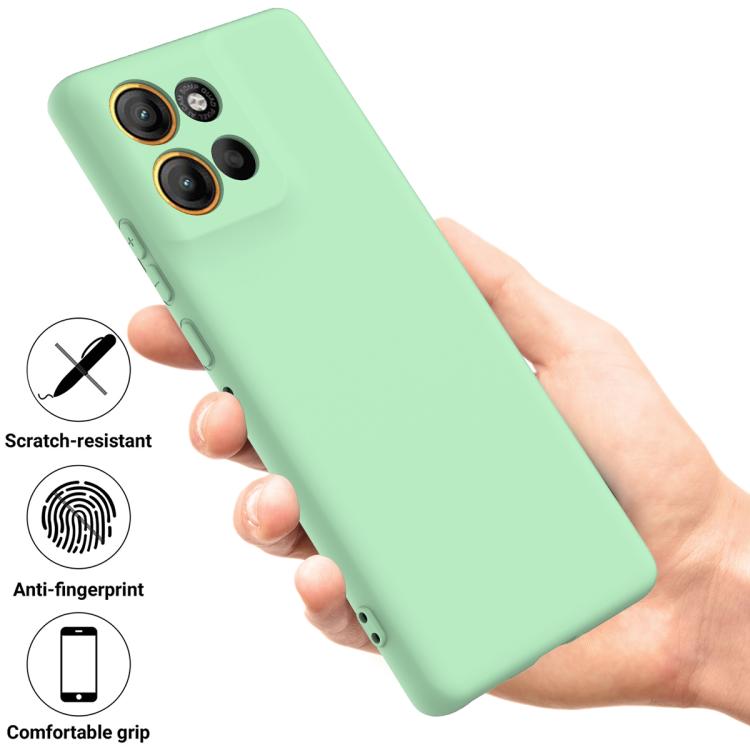 Solid Color Liquid Silicone для Motorola Moto G86 5G — зелёный 