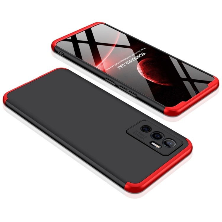 Стильный противоударный чехол GKK Three Stage Splicing для Vivo V23e 5G в черно-красном исполнении Стильный противоударный чехол GKK Three Stage Splicing для Vivo V23e 5G в черно-красном исполнении