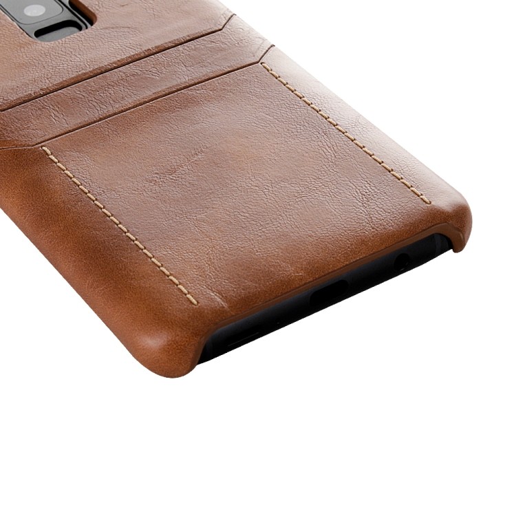 Кожаный защитный чехол-книжка коричневого цвета для Самсунг Гелекси С9 
