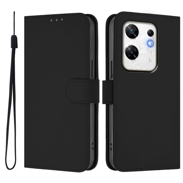 Черный чехол-книжка с магнитной застежкой и ремешком для руки Черный чехол-книжка с магнитной застежкой и ремешком для руки