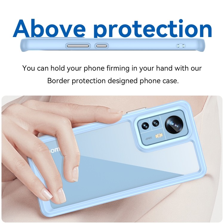 Противоударный чехол Colorful Acrylic Series для Xiaomi 12 Pro - синий 