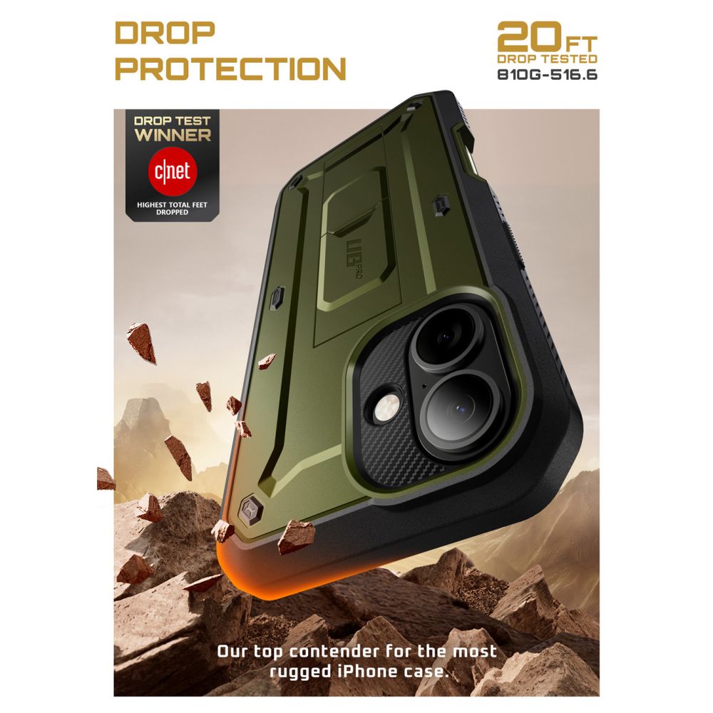 Противоударный чехол Supcase UB Pro зеленого цвета для iPhone 17 с защитой от падения 20 футов Противоударный чехол Supcase UB Pro зеленого цвета для iPhone 17 с защитой от падения 20 футов