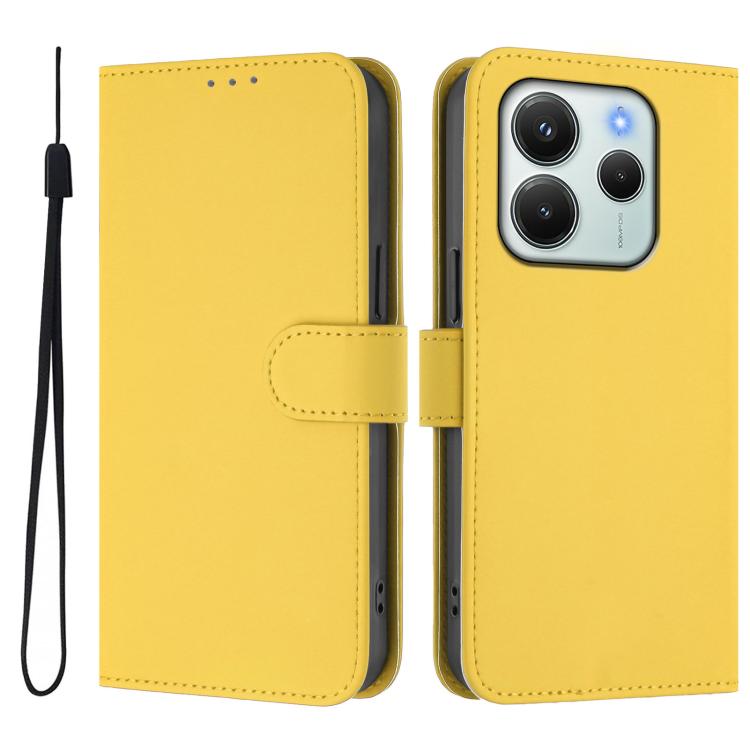 Чохол-книжка Skin Feel Solid Color Leather для Xiaomi Redmi Note 14 4G – вид спереду і ззаду Чохол-книжка Skin Feel Solid Color Leather для Xiaomi Redmi Note 14 4G – вид спереду і ззаду