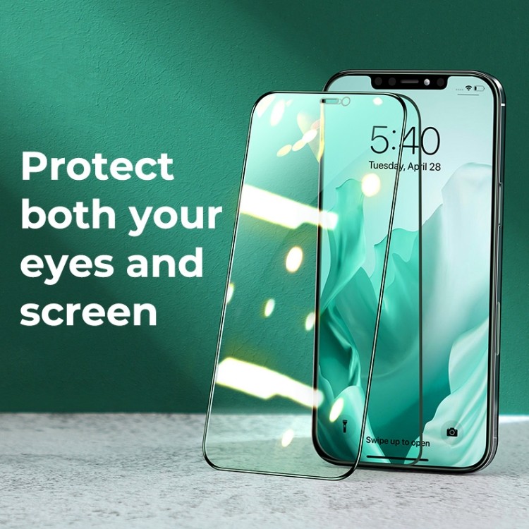 Защитное стекло JOYROOM Knight Series 9H 3D Full Screen для iPhone 12 Mini - зеленое 