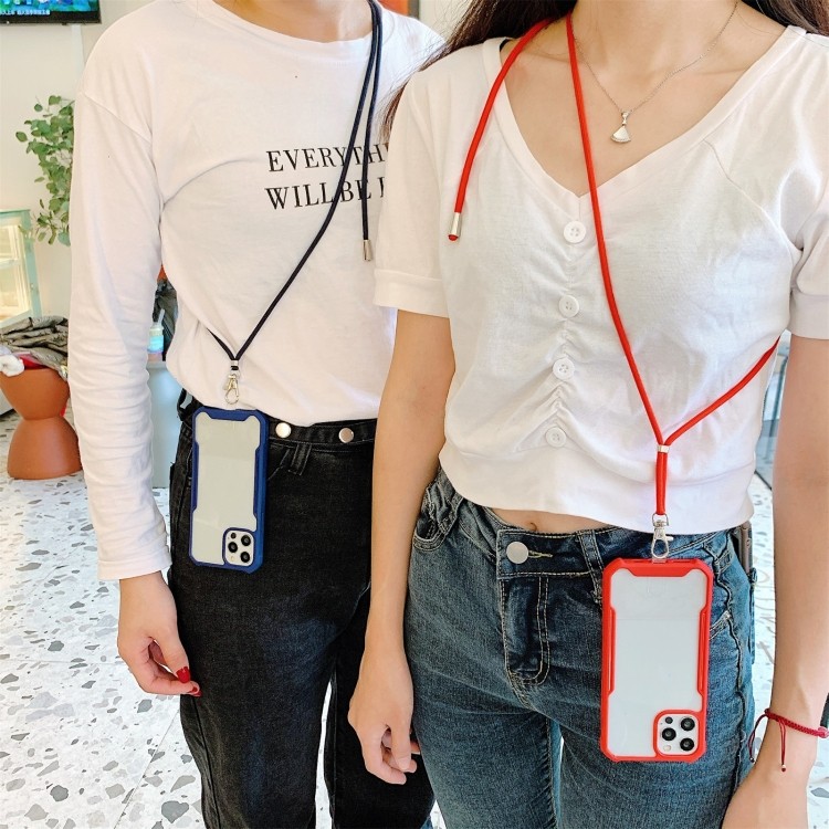 Акриловый чехол зеленого цвета с ремешком на Галакси A72 Акриловый чехол зеленого цвета с ремешком на Галакси A72