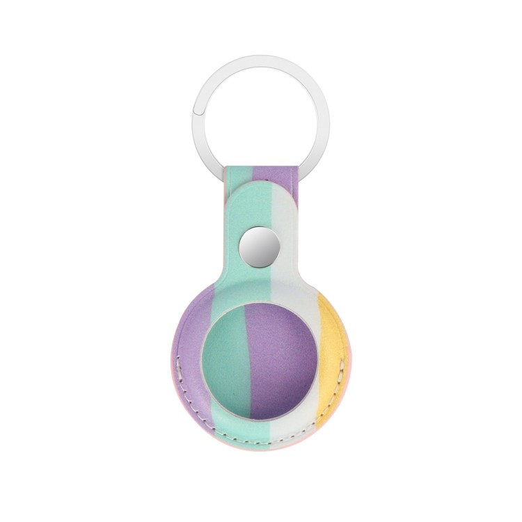 Кожаный брелок Rainbow с кольцом для ЭйрТег - светло-фиолетовый 