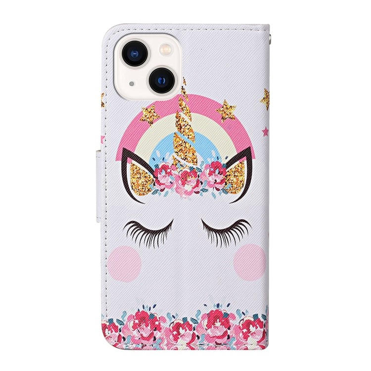 Детальный вид чехла-книжки Colored Drawing Pattern - Crown Unicorn