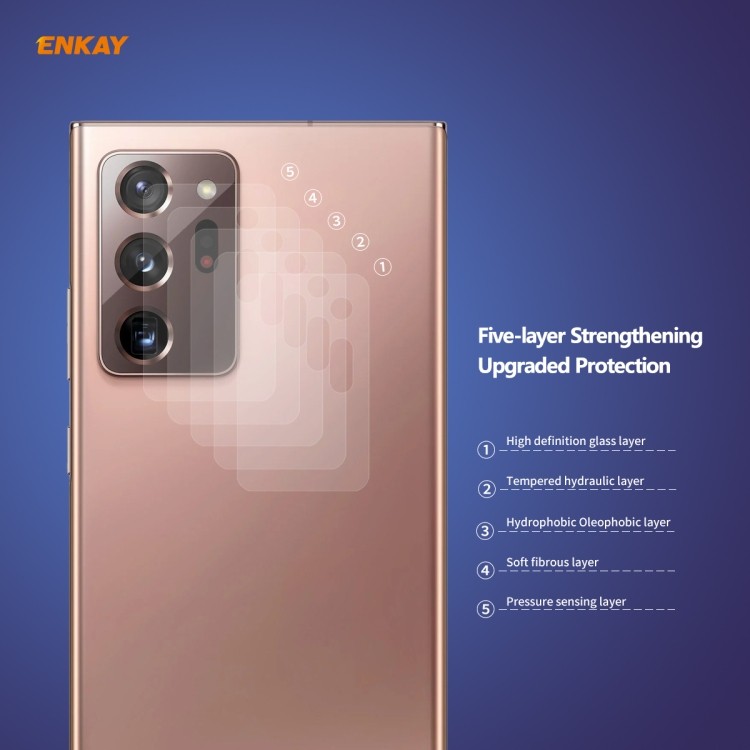 Защитное стекло на камеру 2 PCS Hat-Prince ENKAY 0.2mm 9H 2.15D для Samsung Galaxy Note 20 Ultra 