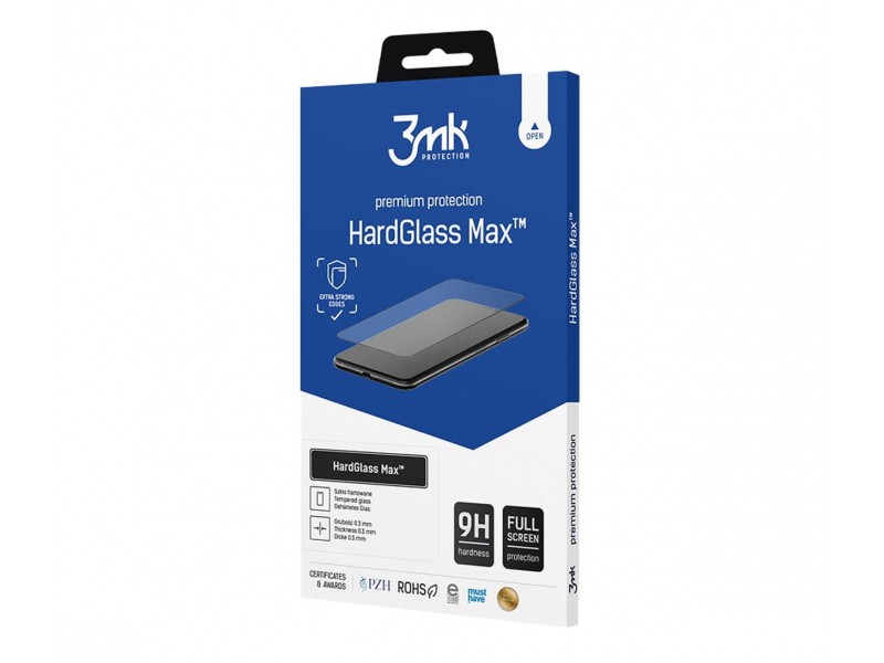 Защитное стекло 3MK HardGlass Max для Айфон 12/12 Про- черное