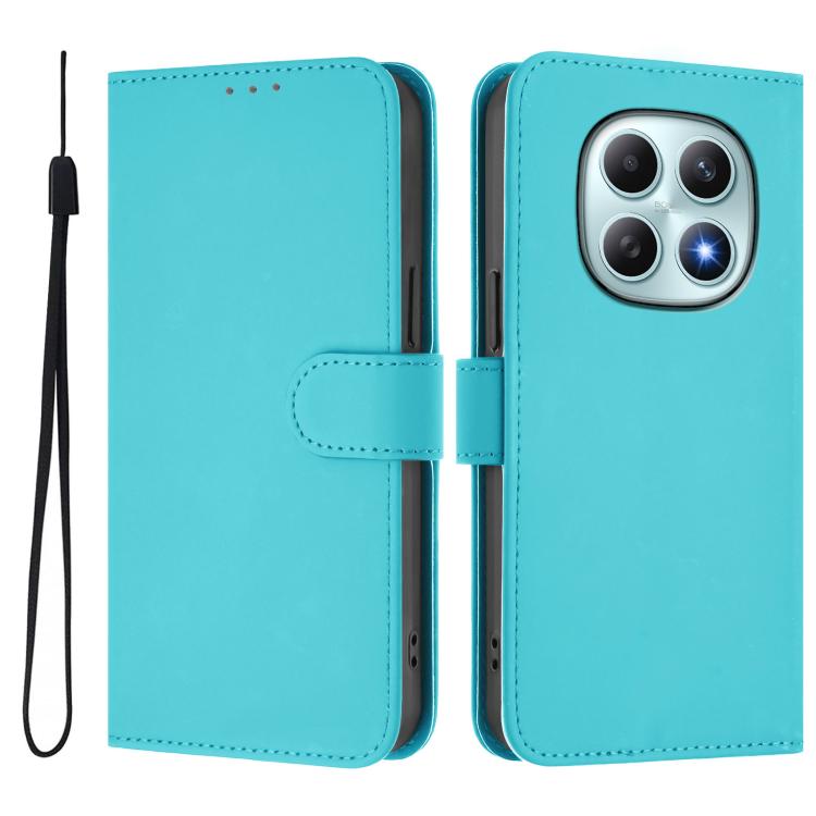  Лазурний чохол-книжка з магнітною застібкою і шнурком для Redmi Note 15 5G 