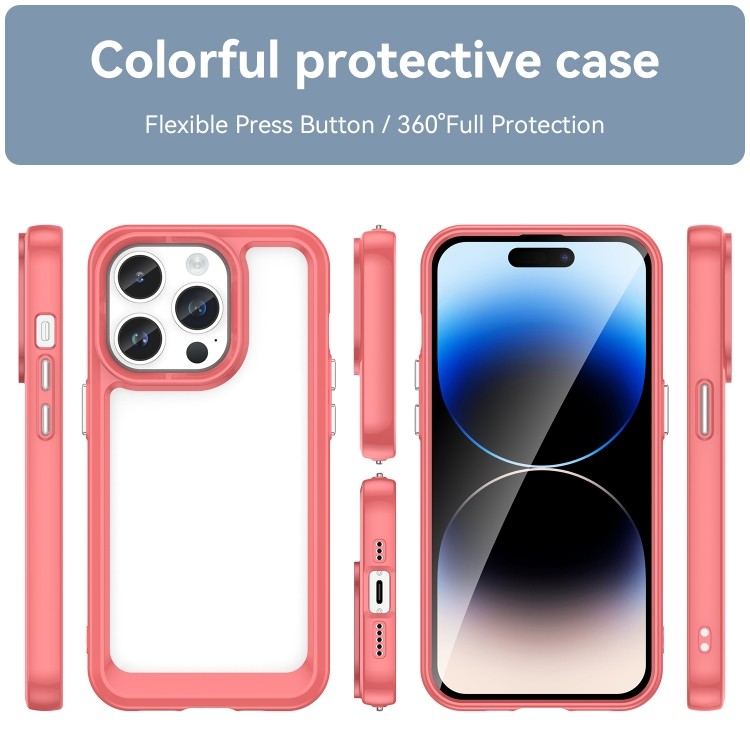 Противоударный чехол Colorful Acrylic Series для iPhone 15 Pro Max - Красный 