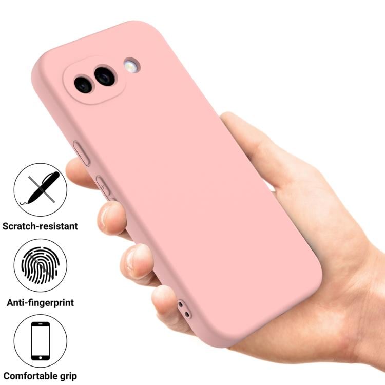  Рожевий силіконовий чохол Solid Color на Google Pixel 10a з захистом від подряпин і відбитків пальців 