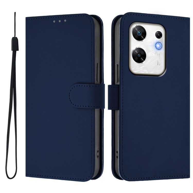 Основной вид чехла-книжки Skin Feel Solid Color Leather для Infinix Zero 30 4G в синем цвете 