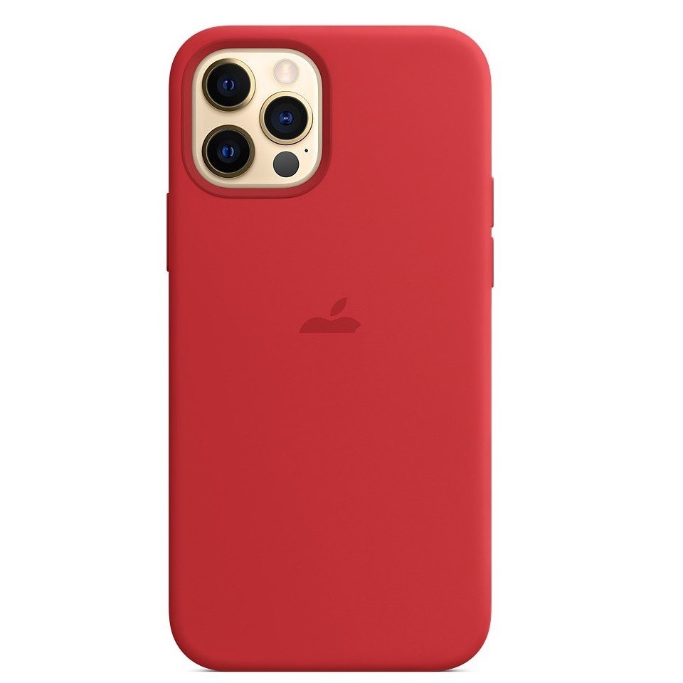 Премиальный силиконовый чехол Red Silicone Case для Айфон 12 / Айфон 12 Про