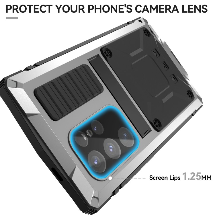 For Samsung Galaxy S24 Ultra 5G R-JUST Sliding Camera Life Waterproof  Holder Phone Case(Black)