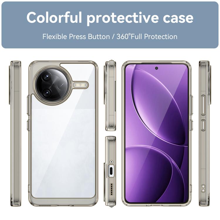  Елегантний захист для Xiaomi Poco F7 Ultra з сірим акриловим корпусом  