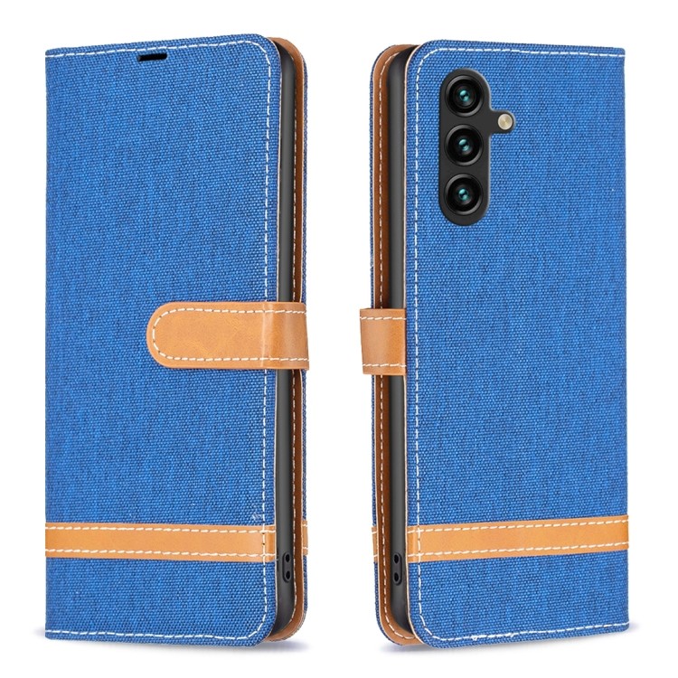 Стильний чохол-книжка Color Matching Denim Texture на Samsung Galaxy A14 5G Стильний чохол-книжка Color Matching Denim Texture на Samsung Galaxy A14 5G