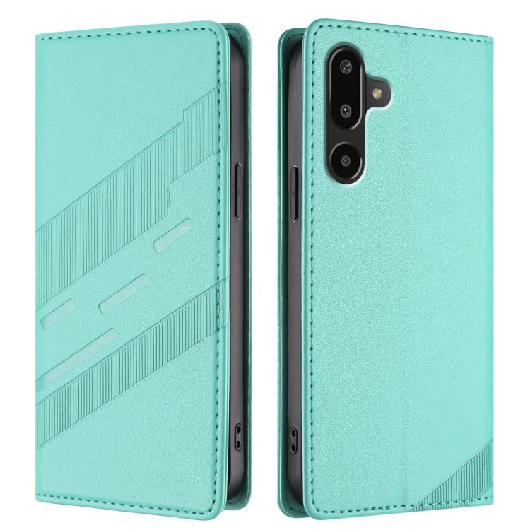 Стильний зелений чохол-книжка з тисненням Стильний зелений чохол-книжка з тисненням