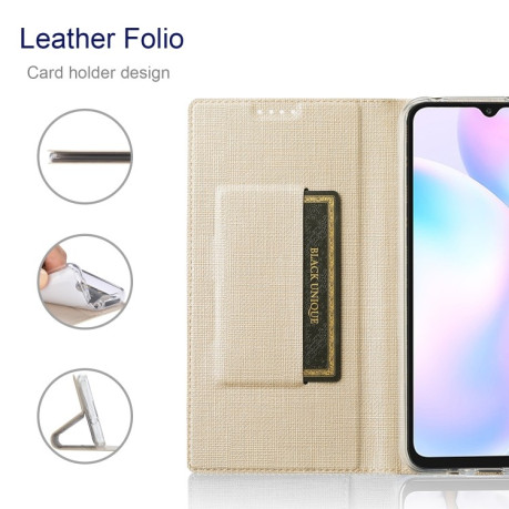 Чехол-книжка ViLi Texture на Samsung Galaxy A03s - золотой