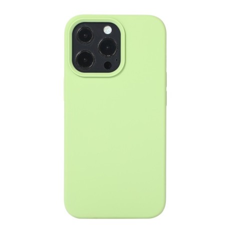 Силиконовый чехол Solid Color Liquid на iPhone 14 Pro Max - светло-зеленый