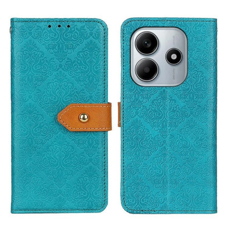 Чехол-книжка European Floral для  Redmi Note 14 4G - синий