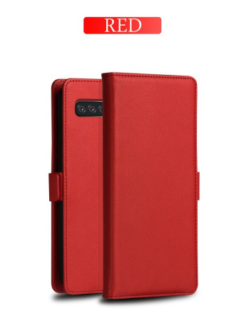 Кожаный чехол-книжка DZGOGO MILO Series на Samsung Galaxy S10-красный