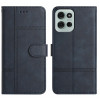 Чохол-книжка Cowhide Texture Stitching Leather Motorola Moto G75 - синій
