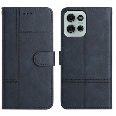 Чохол-книжка Cowhide Texture Stitching Leather Motorola Moto G75 - синій