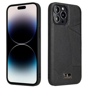 Противоударный чехол Fierre Shann Leather для iPhone 15 Pro - Ox Tendon Black