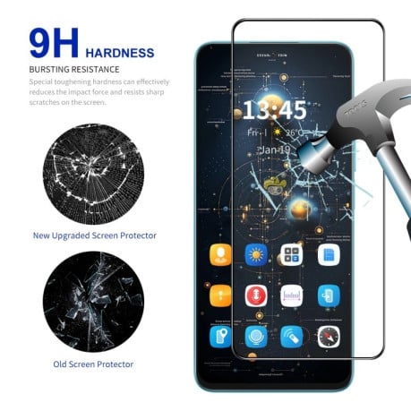 Защитное стекло ENKAY Full Glue из алюмосиликатного стекла на OnePlus Nord 4 - черное
