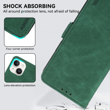 Чохол-книжка ABEEL Color Block Magnetic RFID Leather на Motorola Moto G15 4G/G05 - зелений