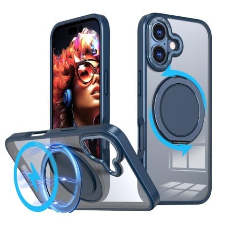 Чехол Kalebol с подставкой 360 и MagSafe на iPhone 17 - синий