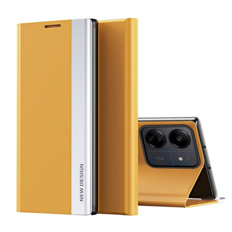 Чохол-книжка Electroplated Ultra-Thin для Xiaomi Redmi 13C/Poco C65 - жовтий