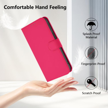 Чохол-книжка Skin Feel Solid Color Leather Xiaomi Redmi Note 14 4G 164.48mm - пурпурно-червоний