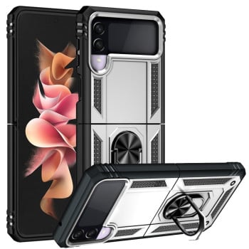 Протиударний чохол 360 Degree Rotating Holder Samsung Galaxy Z Flip3 5G - сріблястий