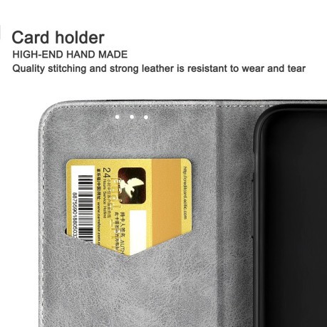 Чехол-книжка Business Solid Color для iPhone 12 Mini - черно-серый