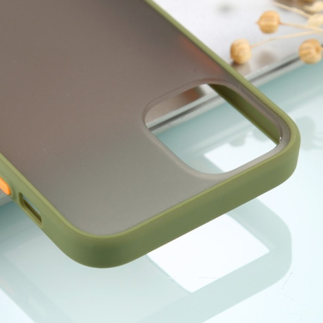 Противоударный чехол Skin Feel Series на iPhone 12 Mini - армейский зеленый