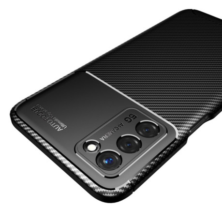 Ударозащитный чехол HMC Carbon Fiber Texture на OPPO A55 5G - черный