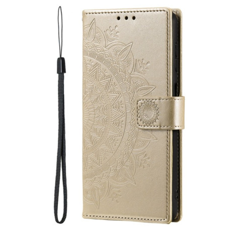 Чехол-книжка Totem Flower для Samsung Galaxy S22 Ultra 5G - золотой