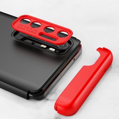 Протиударний чохол GKK Three Stage Splicing на Xiaomi Mi Note 10 Lite - чорно-червоний