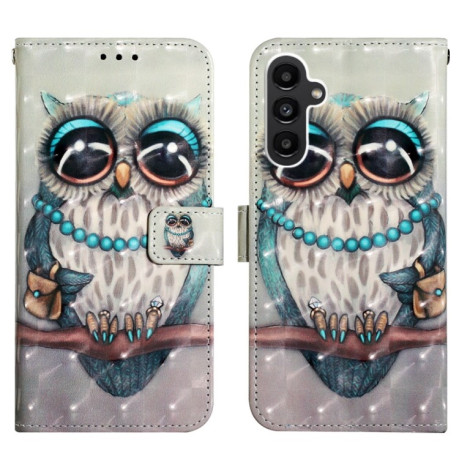 Чехол-книжка 3D Painting для Samsung Galaxy A15 - Grey Owl